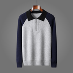 Marlen Zipmerino — Merino Wool Zip Sweater with Soft Comfort (Gray S) - | Zavonix