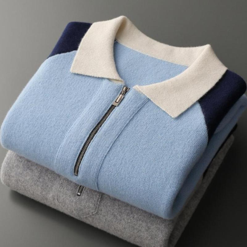 Marlen Zipmerino — Merino Wool Zip Sweater with Soft Comfort (Gray S) - | Zavonix