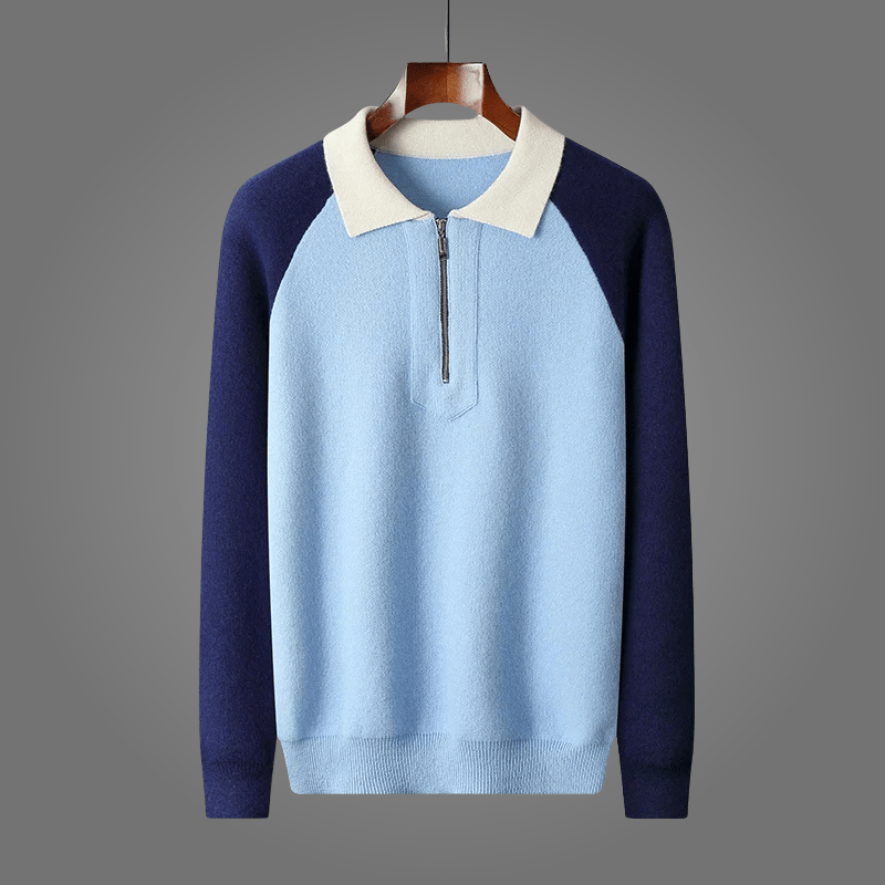 Marlen Zipmerino — Merino Wool Zip Sweater with Soft Comfort (Gray S) - | Zavonix