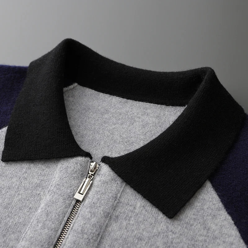 Marlen Zipmerino — Merino Wool Zip Sweater with Soft Comfort (Gray S) - | Zavonix
