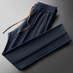 Marlo Silk Trousers — Luxurious 100% Silk with Tapered Fit (Navy XS) - | Zavonix