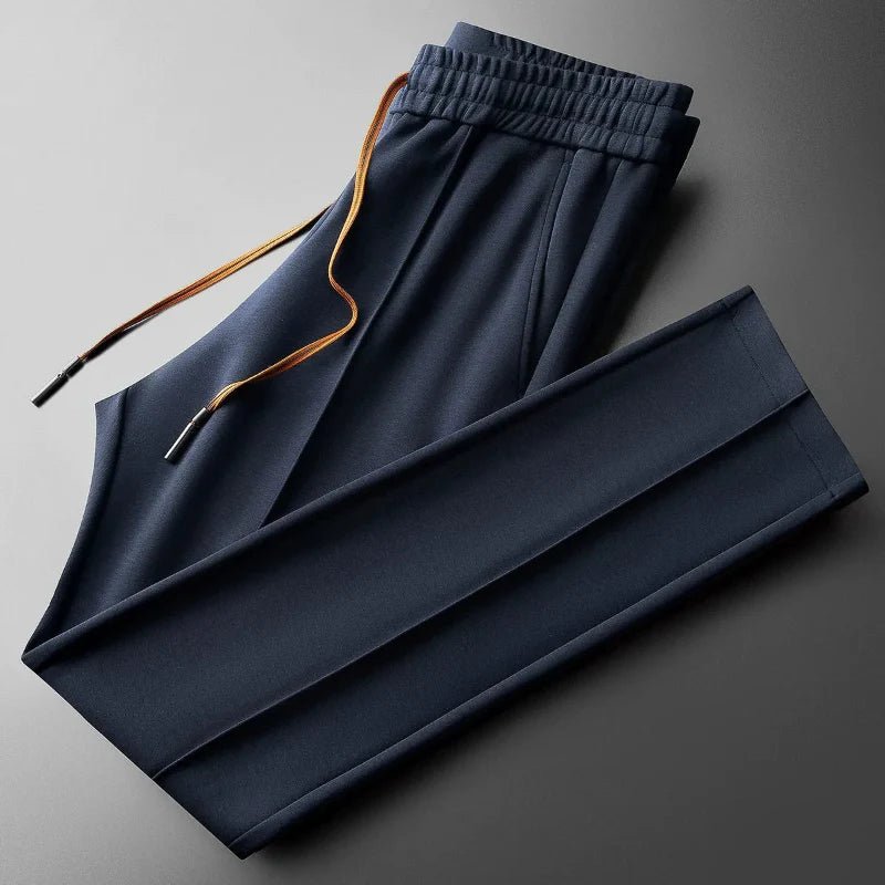 Marlo Silk Trousers — Luxurious 100% Silk with Tapered Fit (Navy XS) - | Zavonix