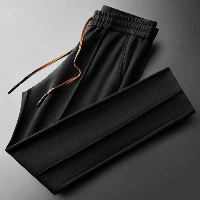 Marlo Silk Trousers — Luxurious 100% Silk with Tapered Fit (Navy XS) - | Zavonix