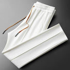 Marlo Silk Trousers — Luxurious 100% Silk with Tapered Fit (Navy XS) - | Zavonix