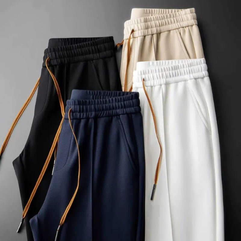 Marlo Silk Trousers — Luxurious 100% Silk with Tapered Fit (Navy XS) - | Zavonix