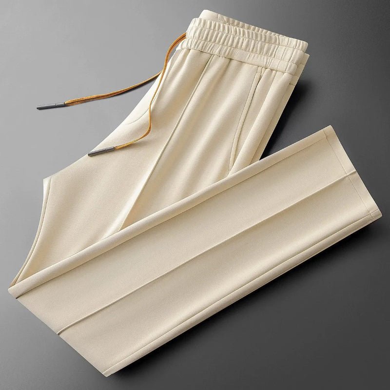 Marlo Silk Trousers — Luxurious 100% Silk with Tapered Fit (Beige XS) - | Zavonix