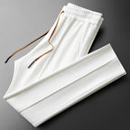 Marlo Silk Trousers — Luxurious 100% Silk with Tapered Fit (White XS) - | Zavonix