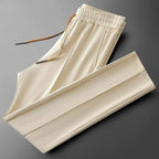 Marlo Silk Trousers — Luxurious 100% Silk with Tapered Fit (Navy XS) - | Zavonix