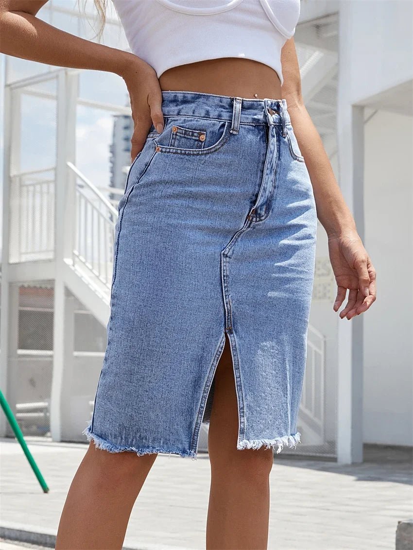 Marlowe Slit Denim Skirt product image 1