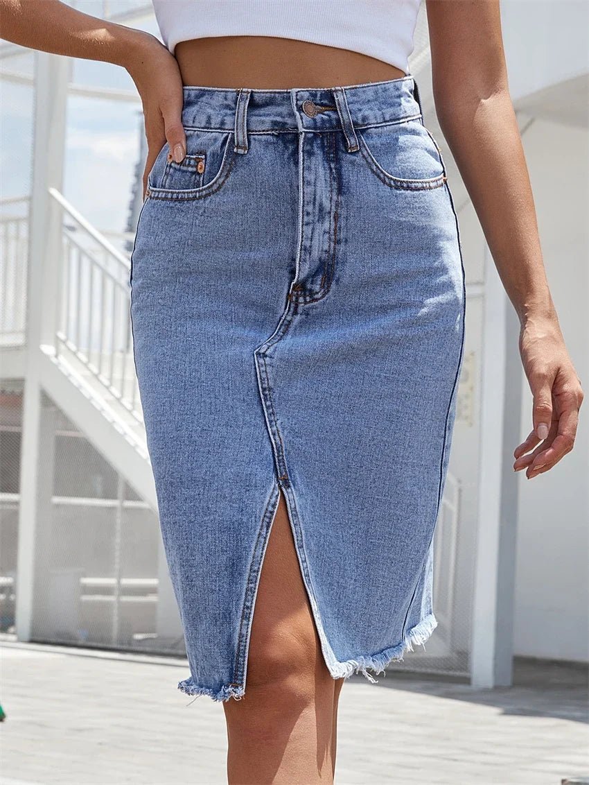 Marlowe Slit Denim Skirt product image 2