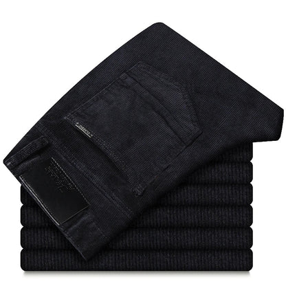 "Marconi" Corduroy Trousers (Charcoal Black 28) - | Zavonix