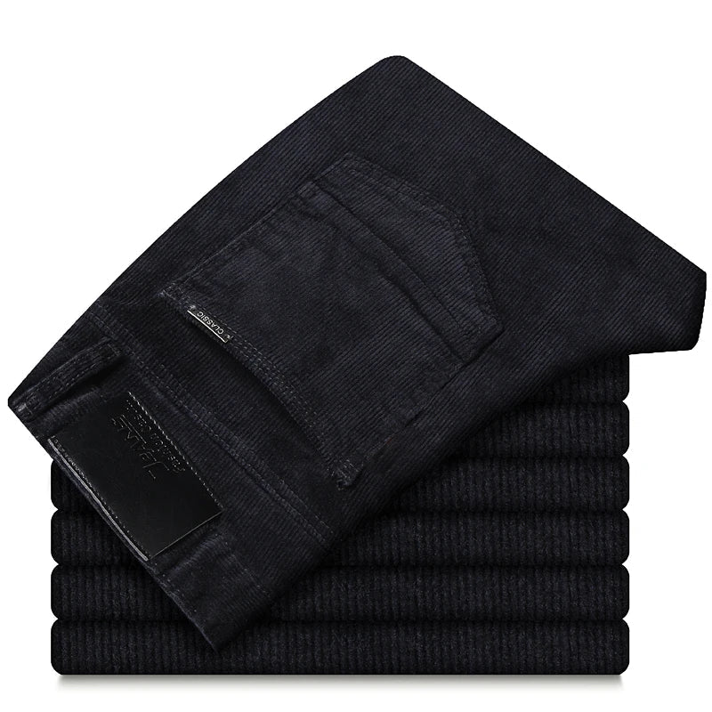 "Marconi" Corduroy Trousers (Charcoal Black 28) - | Zavonix