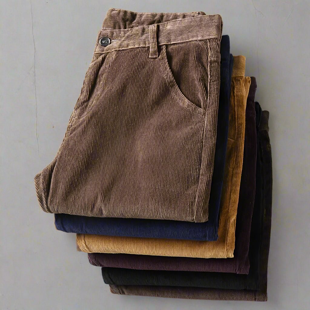 "Marconi" Corduroy Trousers (Khaki 28) - | Zavonix