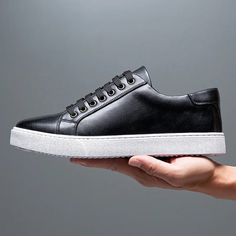 "Martino" Leather Trainer (Black 6) - | Zavonix