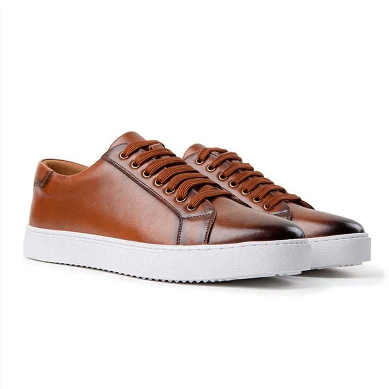 "Martino" Leather Trainer (Brown 6) - | Zavonix