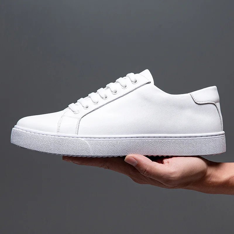 "Martino" Leather Trainer (White 6) - | Zavonix