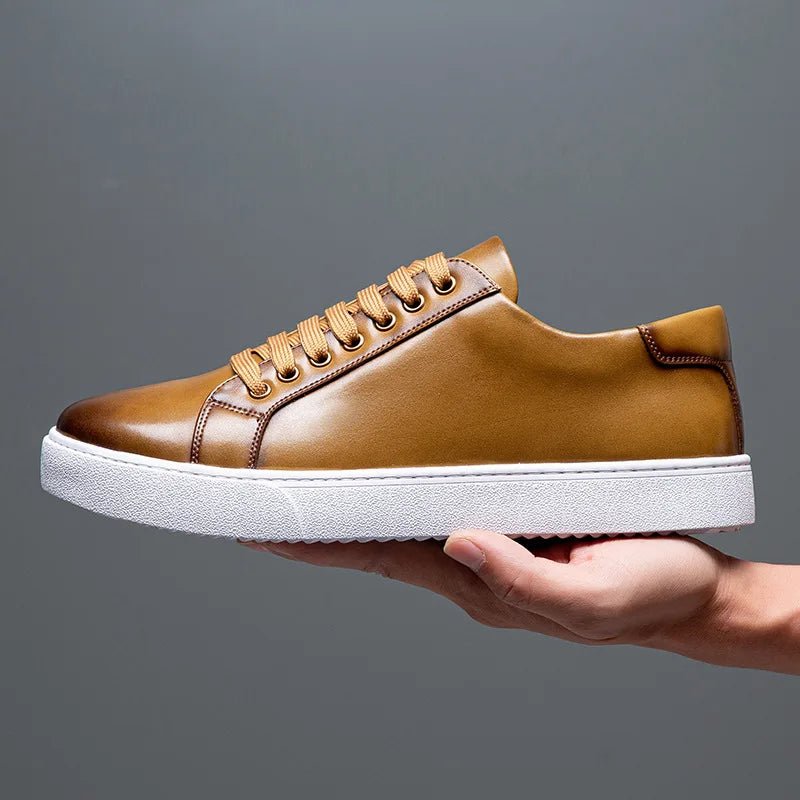 "Martino" Leather Trainer (White 6) - | Zavonix