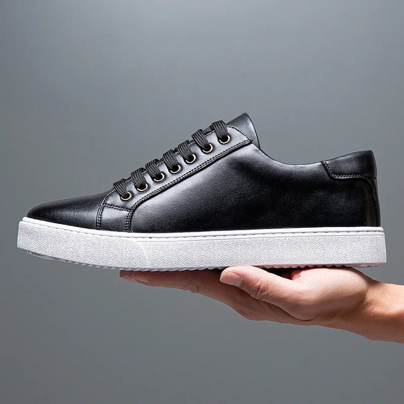 "Martino" Leather Trainer (White 6) - | Zavonix