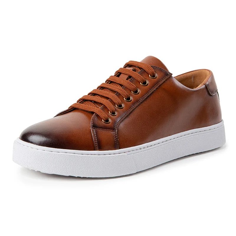 "Martino" Leather Trainer (Yellow 6) - | Zavonix