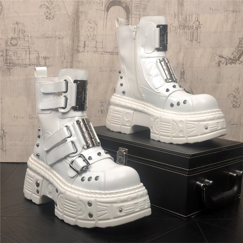MARVIN LEATHER BOOTS (White 5) - | Zavonix