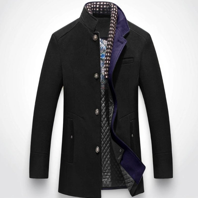 MATIN WOOL OVERCOAT (Black XS) - | Zavonix