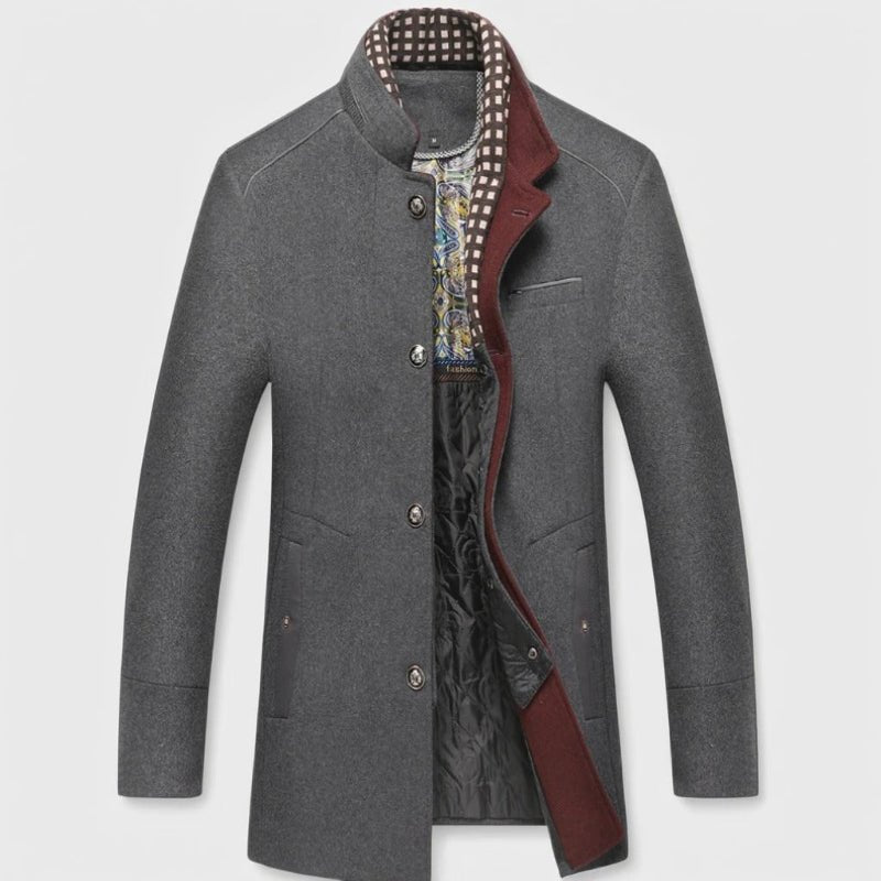 MATIN WOOL OVERCOAT (Gray XS) - | Zavonix