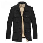 Marcen Jacket — Suede - Like Sherpa - Lined Jacket with Tailored Fit (Black XS) - | Zavonix