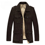 Marcen Jacket — Suede - Like Sherpa - Lined Jacket with Tailored Fit (Brown XS) - | Zavonix