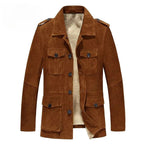 Marcen Jacket — Suede - Like Sherpa - Lined Jacket with Tailored Fit (Coffee XS) - | Zavonix