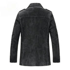 Marcen Jacket — Suede - Like Sherpa - Lined Jacket with Tailored Fit (Gray XS) - | Zavonix