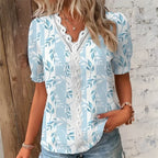 "Meadow Reverie" Blouse (Light Blue S) - Women blouse | Zavonix