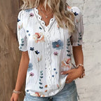 "Meadow Reverie" Blouse (White S) - Women blouse | Zavonix