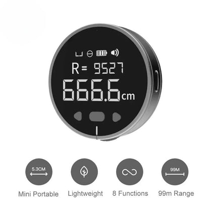 Mide todo en un abrir y cerrar de ojos, sin una regla electrónica voluminosa Recargable 8 funciones Medidor portátil Pantalla LCD HD Larga duración Multifunción