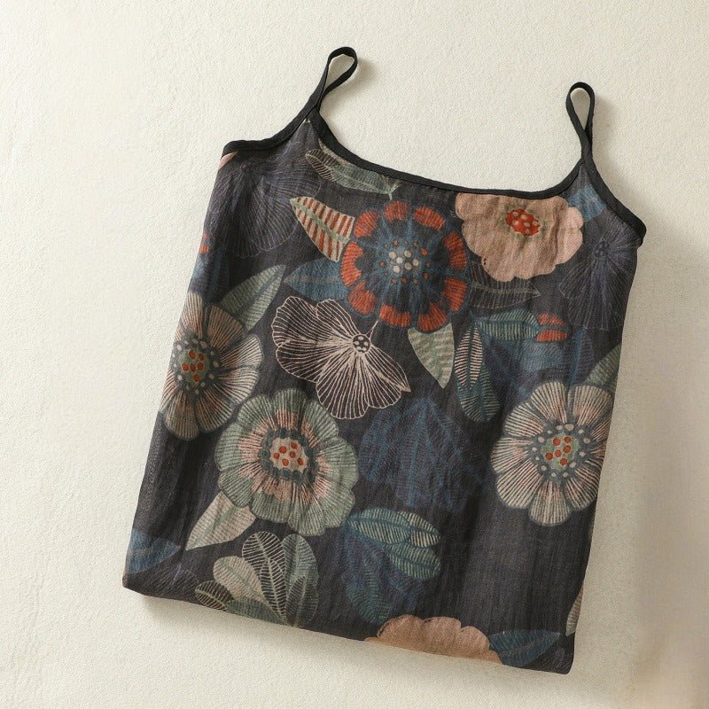 MEGAN BOTANICAL LINEN DRESS (XS ) - | Zavonix