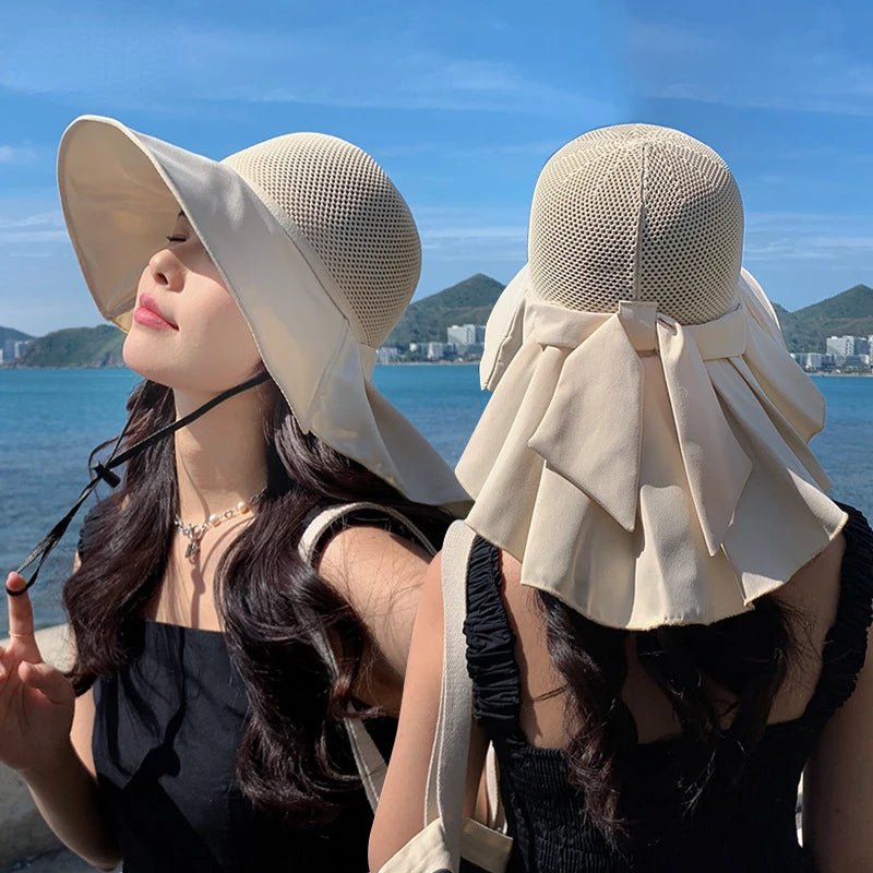 Merella Sunshade — Breathable Mesh Sunhat with Neck Shawl Protection (Beige ) - | Zavonix