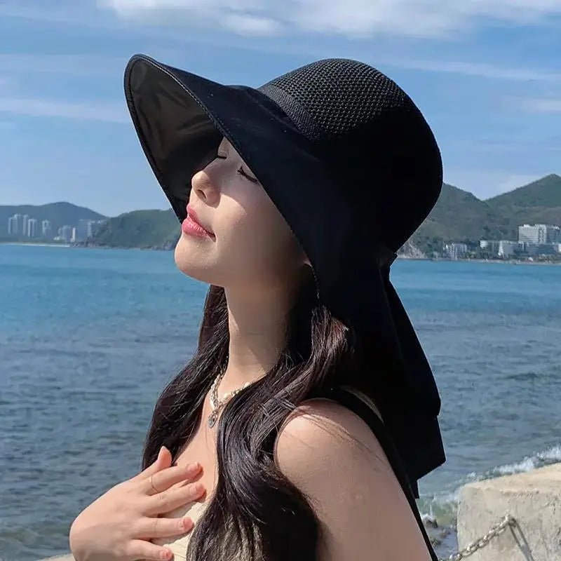 Merella Sunshade — Breathable Mesh Sunhat with Neck Shawl Protection (Black ) - | Zavonix
