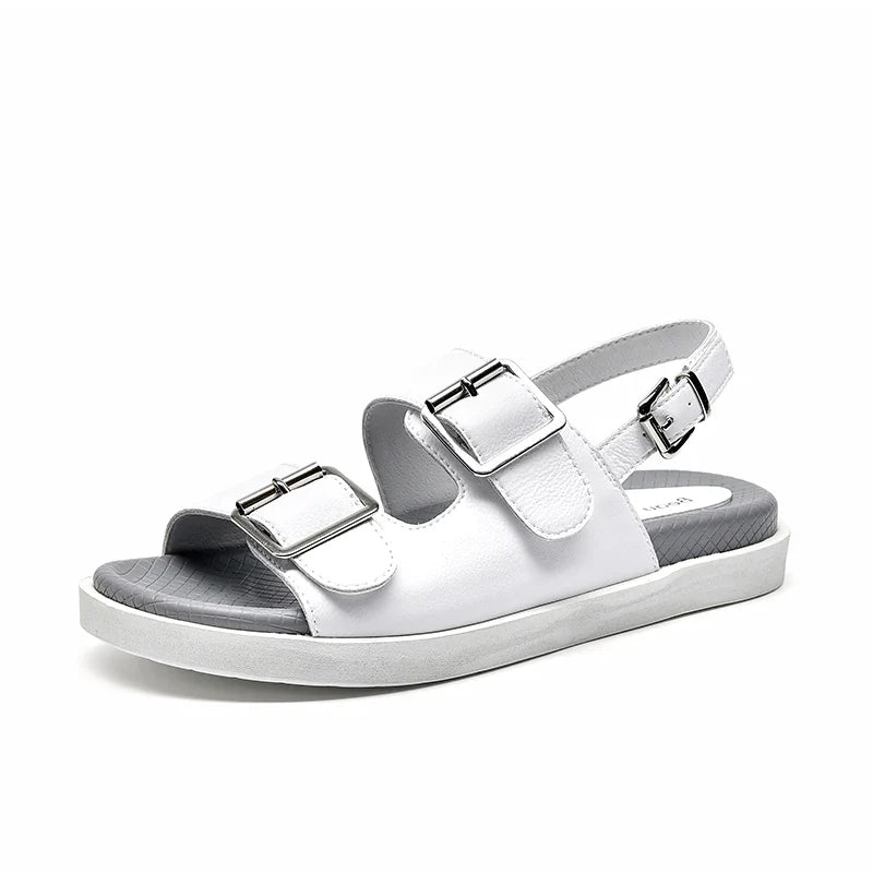 Melissa Leather Sandal (Black // Khaki 5) - | Zavonix