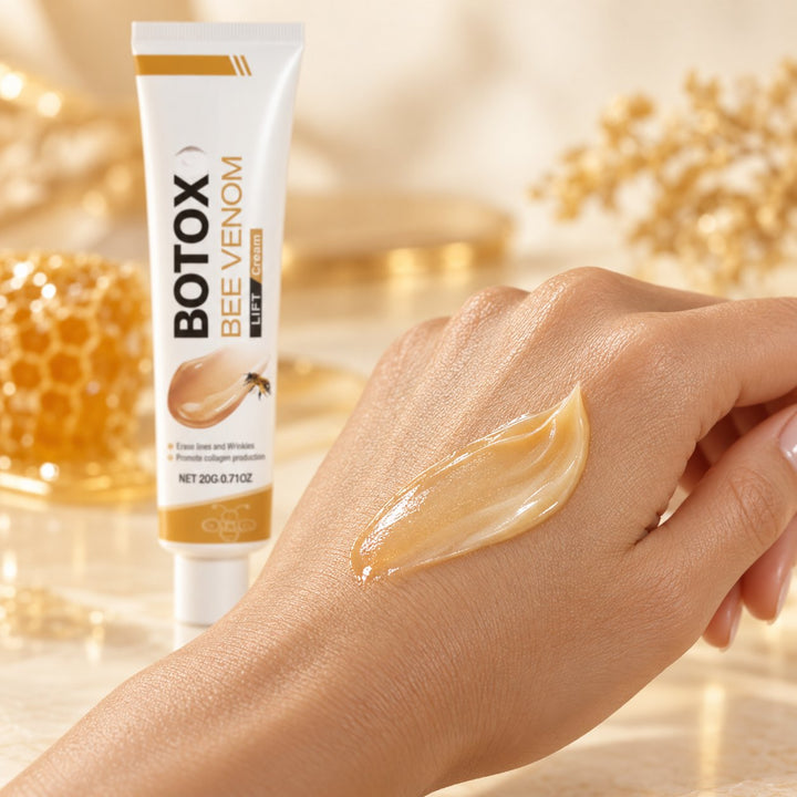 Rich golden texture of Melissara Bee Venom Rejuvenation Cream