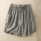MELODY LINEN SHORTS (Gray XS) - | Zavonix