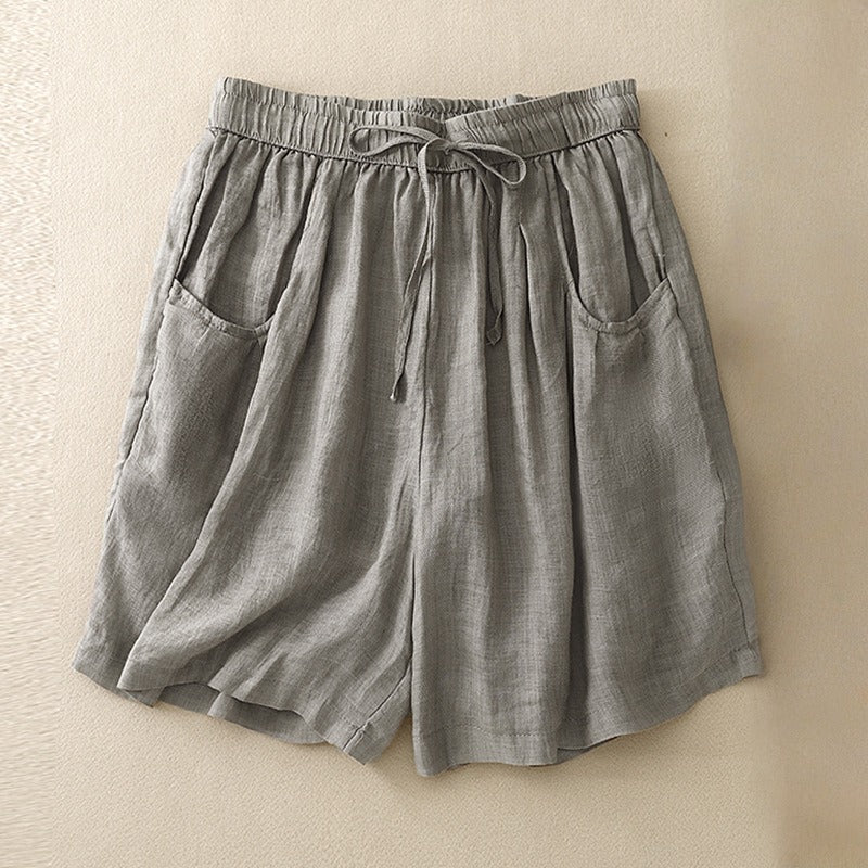 MELODY LINEN SHORTS (Gray XS) - | Zavonix