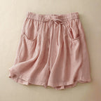MELODY LINEN SHORTS (Pink XS) - | Zavonix