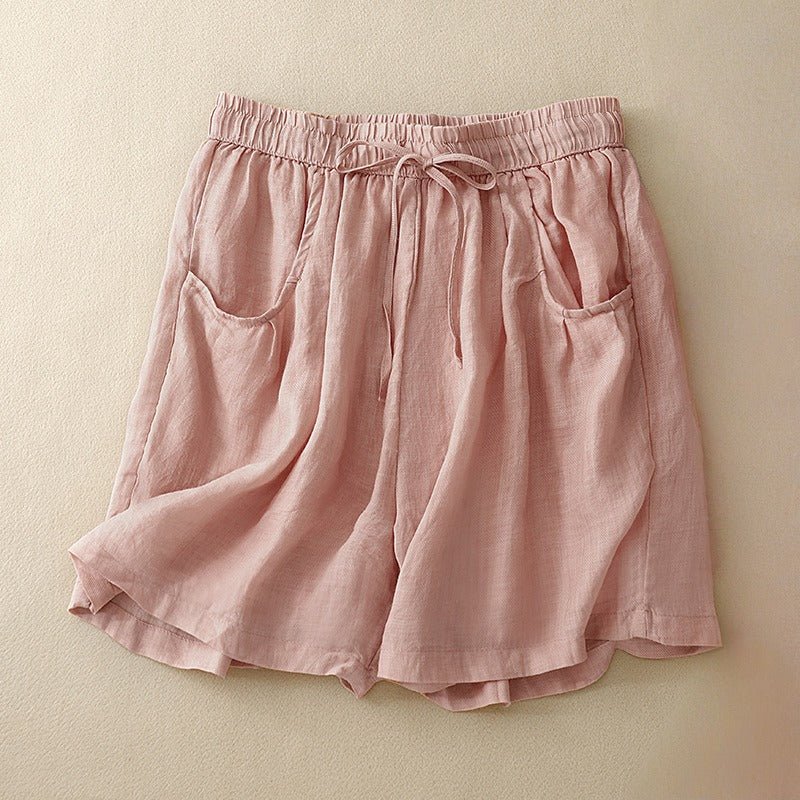 MELODY LINEN SHORTS (Pink XS) - | Zavonix