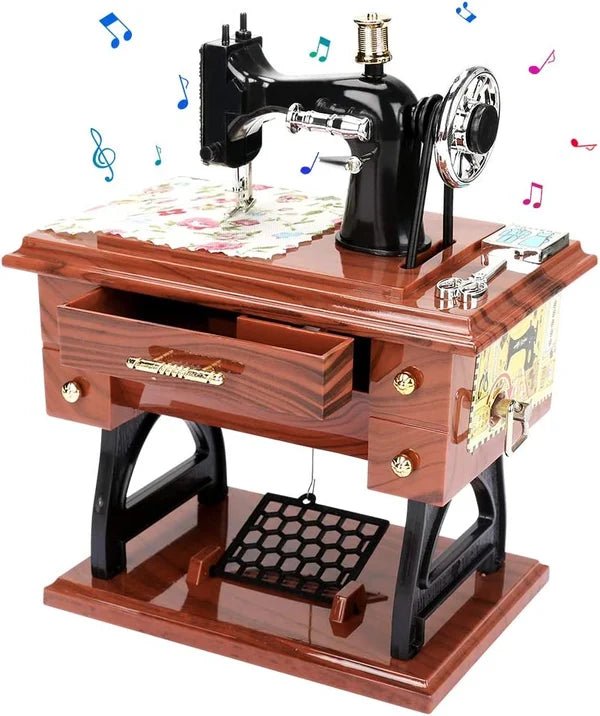 Melody Stitch Clockwork Sewing Machine Music Box Product Image 01