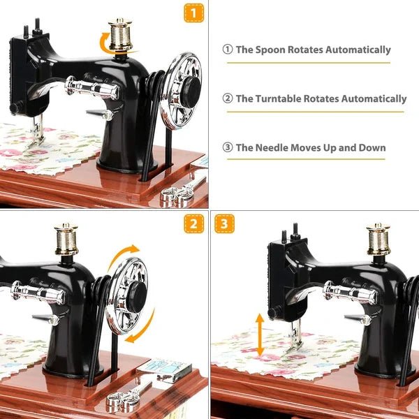 Melody Stitch Clockwork Sewing Machine Music Box Product Image 08