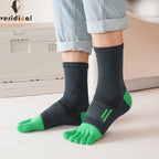 Men's Breathable Toe Socks — Cotton - Poly Blend with Odor Control (4 Pairs black ) - | Zavonix