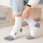 Men's Breathable Toe Socks — Cotton - Poly Blend with Odor Control (4 Pairs black ) - | Zavonix