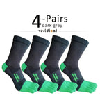 Men's Breathable Toe Socks — Cotton - Poly Blend with Odor Control (4 Pairs dark grey ) - | Zavonix