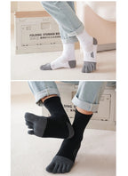 Men's Breathable Toe Socks — Cotton - Poly Blend with Odor Control (4 Pairs black ) - | Zavonix