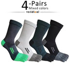 Men's Breathable Toe Socks — Cotton - Poly Blend with Odor Control (4 Pairs Mixed ) - | Zavonix