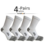 Men's Breathable Toe Socks — Cotton - Poly Blend with Odor Control (4 Pairs white ) - | Zavonix